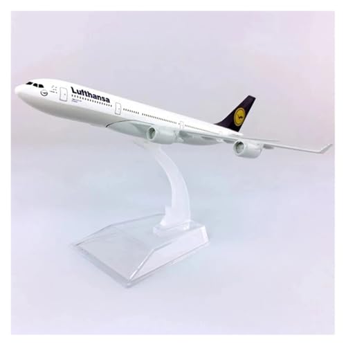 WJXNNON Flugzeugmodell 16 cm für Lufthansa A340 Flugzeug 1:400 Metalldruckguss-Flugzeugspielzeug mit Fahrwerksdekoration von WJXNNON