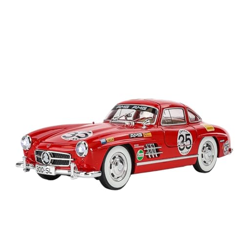 WJXNNON Für 300SL Vintage Classic Alloy Automodell Druckguss Spielzeug Mit Ton Und Licht Fahrzeuge Dekoration Spielzeug Geschenk 1:24(RED-with Box) von WJXNNON