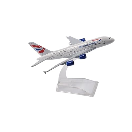 WJXNNON Für A380-Serie, 16 cm, Legierungsflugzeugmodell mit Sockel, Flugzeugsammlung und Ausstellungsspielzeug 1:400(British A380) von WJXNNON