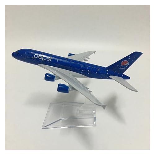 WJXNNON Für A380-Serie, 16 cm, Legierungsflugzeugmodell mit Sockel, Flugzeugsammlung und Ausstellungsspielzeug 1:400(PEPSIO A380) von WJXNNON