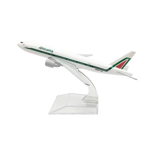 WJXNNON Für Air Alitalia 777 Flugzeugmodell, Legierungsflugzeug, Sammlerstück, Souvenir, Show, Geschenk, Dekoration, 16 cm, Maßstab 1:400 von WJXNNON
