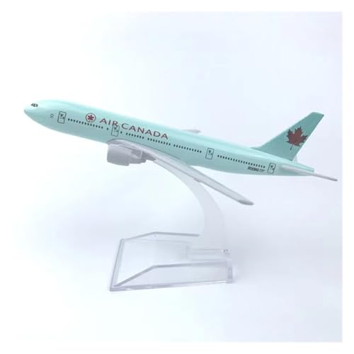WJXNNON Für Air Canada B777 Flugzeug Druckguss-Legierungsmetallmodell Mit Sockelsammlung, Ausstellungsspielzeug, 16 Cm/20 cm(16cm) von WJXNNON