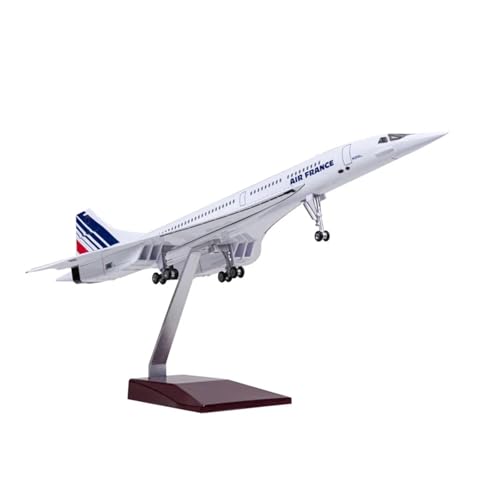 WJXNNON Für Air France Concorde Airlines Harzflugzeug-Druckgussmodell Mit Licht Und Rädern, Spielzeugsammlung, Maßstab 1:125(No Light) von WJXNNON