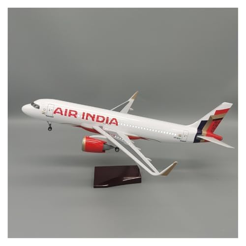 WJXNNON Für Air India A320 Flugzeugmodell Mit Sockel, Ausstellungsflugzeug, Flugzeugspielzeug, Sammlung, Dekoration, 47 cm(A320neo NO LED) von WJXNNON