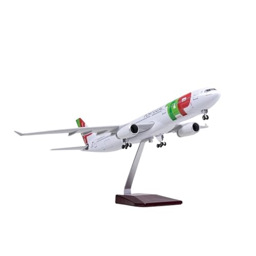 WJXNNON Für Air Portugal A330 Flugzeugmodell Mit Lichtern Und Unterem Rad, Druckguss-Souvenirflugzeug-Dekor, 1:135(A330 with lamp) von WJXNNON