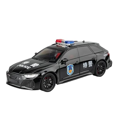 WJXNNON Für Audi RS6 Avant Kombi Legierung Automodell Druckguss Metall Spielzeug Simulation Sound Licht Kinder Geschenke 1/24(Black-Boxed) von WJXNNON