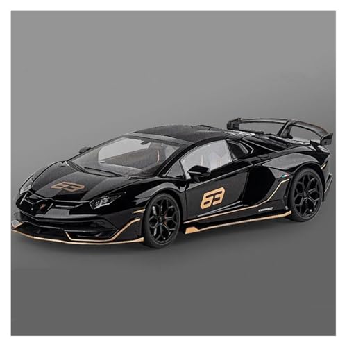 WJXNNON Für Aventadors SVJ 63 Legierung Rennwagen Druckguss Metall Spielzeugauto Modell Sound Und Licht Geschenke 1/18(Black) von WJXNNON