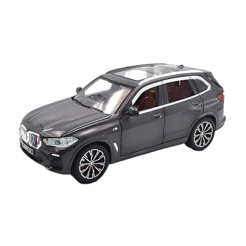 WJXNNON Für BMW X5 Legierung Modell Auto SUV Sammeln Diecast Fahrzeug Modell Sound & Licht Spielzeug Für Kind Geschenk 1:24(Gray with Box) von WJXNNON