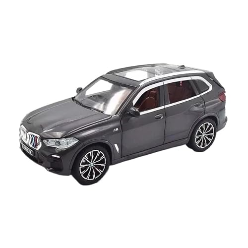 WJXNNON Für BMW X5 Legierung Modelle Spielzeug Druckguss Auto 6 Türen Geöffnet Sound Licht Pull Back Geschenke 1:24(X5 Grey) von WJXNNON