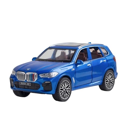 WJXNNON Für BMW X5 SUV Legierung Automodell Druckguss & Spielzeugfahrzeuge Metallspielzeugautomodell Simulation Sound Und Licht 1:32 (Size : Blue) von WJXNNON