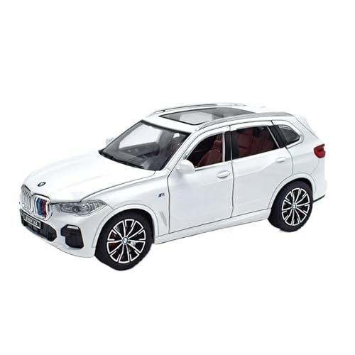 WJXNNON Für BMW X5 SUV Legierung Automodell Metall Miniatur Wohnkultur Spielzeug Geschenk Sound Licht Maßstab 1:24(White) von WJXNNON