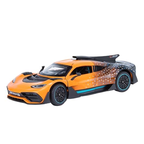 WJXNNON Für Bens AMG ONE Sportwagen-Spielzeugmodell, Legierung, Druckguss, Pullback, Sound Und Licht, Auto, Spielzeug, Geschenke, Maßstab 1/24(Yellow) von WJXNNON