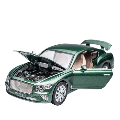 WJXNNON Für Bentley Continental GT Legierung Sportwagen Modellsammlung Sound Und Licht Pullback Auto Spielzeug Geschenk 1:24(Green) von WJXNNON