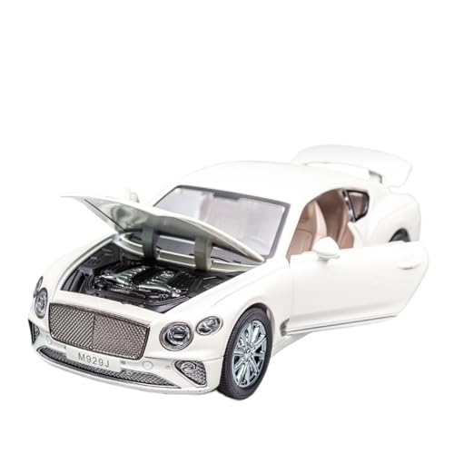 WJXNNON Für Bentley Continental GT Legierung Sportwagen Modellsammlung Sound Und Licht Pullback Auto Spielzeug Geschenk 1:24(White) von WJXNNON