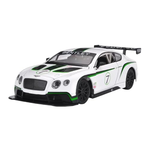 WJXNNON Für Bentley Continental GT3 Rennspielzeugautomodell Legierung Diecast Pull Back Simulation Spielzeug Geschenke Maßstab 1/24(White) von WJXNNON