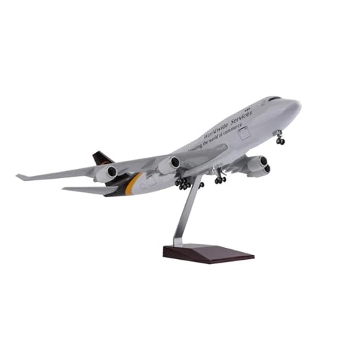 WJXNNON Für Boeing 747 UPS Flugzeugmodell Zivilluftfahrt Fracht W Rad Für Sammlung Display Harz 1/157 Maßstab von WJXNNON