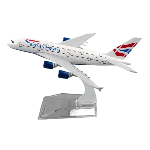 WJXNNON Für British Airways A380, Legierungsflugzeugmodell, Spielzeug, Dekoration, Kindergeschenksammlung, Maßstab 1/400, 16 cm von WJXNNON