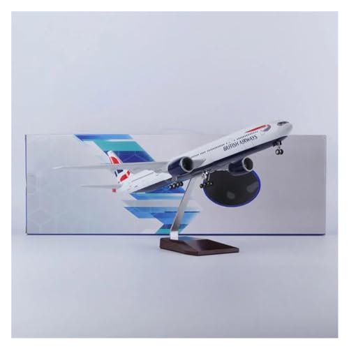 WJXNNON Für British Airways Airlines Modell W Licht Und Rad Fahrwerk Harz Flugzeug Spielzeug Sammlung Display 47CM 1/157 Skala B777 Flugzeuge (Size : No Light) von WJXNNON