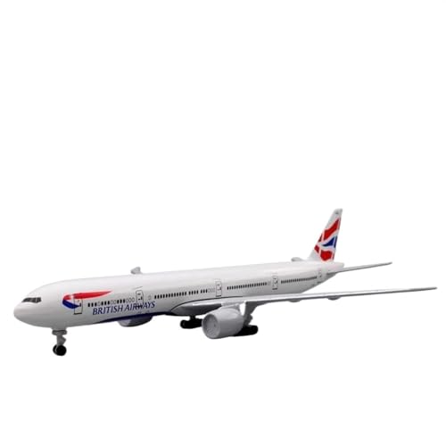 WJXNNON Für British Airways B-777-300 Diecast 1:400 Statisches Flugzeugmodell Mit Rädern, Leichtmetall-Passagierflugzeug von WJXNNON