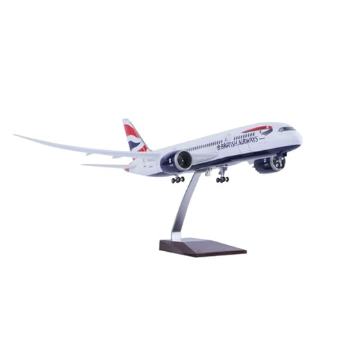 WJXNNON Für British Airways B787 Flugzeugmodellbausatz, Dekoriert Mit LED-Leuchten (Touch- Oder Soundsteuerung), 47 cm(B787 with lamp) von WJXNNON