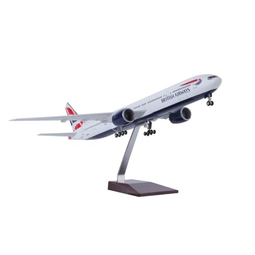 WJXNNON Für British Airways Flugzeuge, Druckguss 777 Modellflugzeug Mit Licht Und Rad, Harz, Sammelgeschenk, 47 cm(B777 with lamp) von WJXNNON