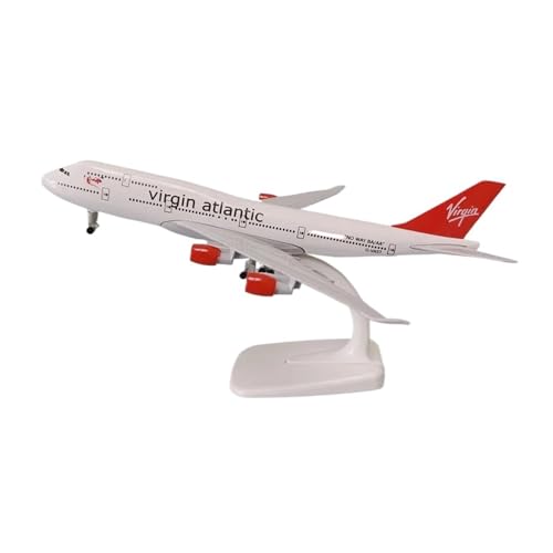 WJXNNON Für British Virgin Atlantic B747 Airlines Boeing 747 Airways Diecast Flugzeug Modell Flugzeug Modell Flugzeug W Räder 20 cm Legierung von WJXNNON