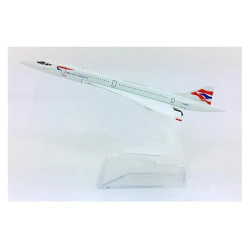 WJXNNON Für Concorde British Airline Überschall-Geschwindigkeitsflugzeugmodell Mit Sockel 16CM Legierungsflugzeug Flugzeug Sammlerstück Display Spielzeug 1:400 von WJXNNON