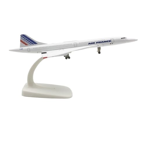 WJXNNON Für Concorde France Airlines Legierungsmodellflugzeug Mit Ständer, Flugzeug-Rollenfahrwerk, Bastelgeschenk, 20 cm von WJXNNON