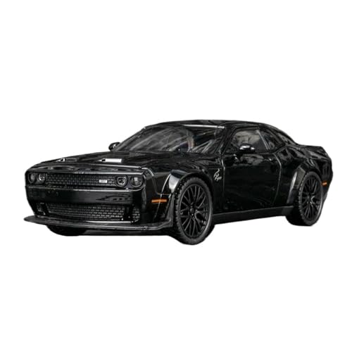WJXNNON Für Dodge Challenger Hellcat Spielzeugauto Im Maßstab 1:32 Spielzeug Pull Back Modellautos Mit Sound Und Licht(Black) von WJXNNON