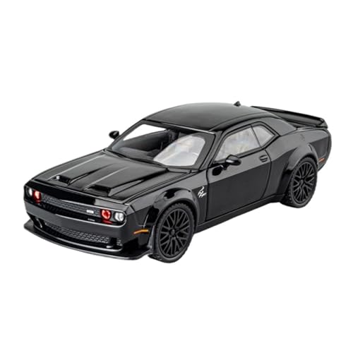 WJXNNON Für Dodge Challenger SRT Legierung Sport Auto Modell Diecast Spielzeug Auto Modell Sound Und Licht Kinder Spielzeug Geschenk 1:32(Black) von WJXNNON