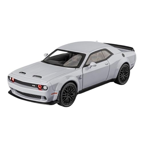 WJXNNON Für Dodge Challenger SRT Legierung Sport Auto Modell Diecast Spielzeug Auto Modell Sound Und Licht Kinder Spielzeug Geschenk 1:32(Gray) von WJXNNON