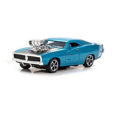 WJXNNON Für Dodge Legierung Sportwagenmodell, Kinderspielzeugauto, Rückholkraft Druckgussgeschenk 1:32(Blue) von WJXNNON