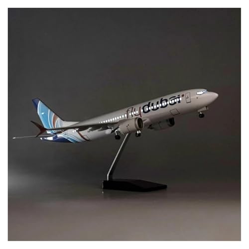 WJXNNON Für Dubai Airways Flugzeug B737 Naher Osten Mit Licht Druckgussharz Flugzeugmodell Spielzeugsammlung 47CM(with Light) von WJXNNON