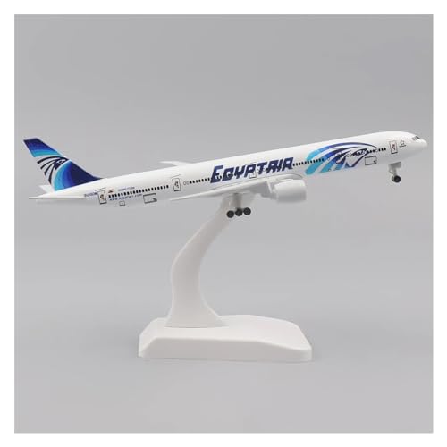 WJXNNON Für Egyptair Boeing 777, Metallnachbildung Mit Fahrwerk, Legierungsmaterial, Geschenk, Flugzeugmodell, 20 cm, 1:400 (Size : Egypt) von WJXNNON