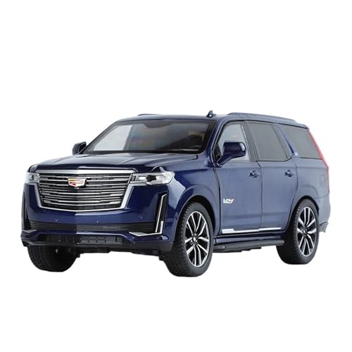 WJXNNON Für Escalade SUV Legierung Druckguss Metall Geländewagen Auto Modell Simulation Sound Und Licht Spielzeug Geschenk 1/24(Blue) von WJXNNON
