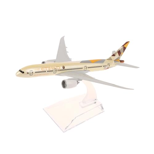 WJXNNON Für Etihad Boeing 787 Legierung Diecast Flugzeug Modell Geschenk Sammlung Kinder Schreibtisch Zubehör 16cm von WJXNNON
