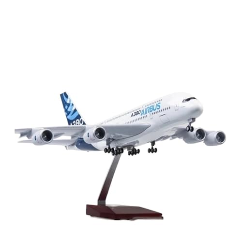WJXNNON Für Flugzeug A380-Prototyp Der Fluggesellschaft Mit Licht Und Rad, Druckgussharz, Flugzeugsammlung, Ausstellungsspielzeug, Maßstab 1:160, 50,5 cm(No Light) von WJXNNON