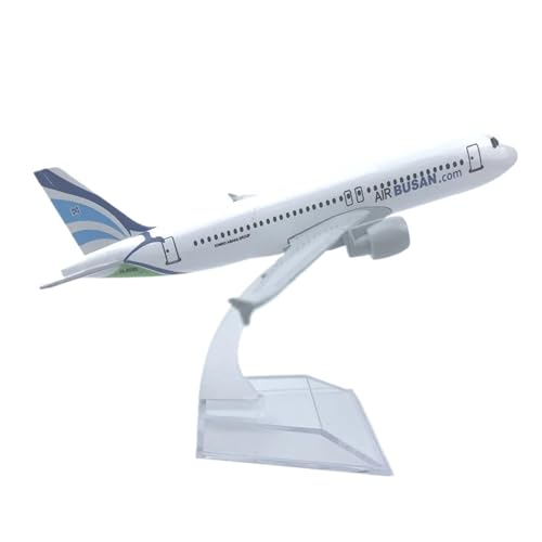 WJXNNON Für Flugzeugmodell Der A320-Serie, Fluggesellschaft, Replika Aus Metalllegierung, Druckguss, Spielzeug, Geschenk, 16 cm, Maßstab 1:400(A320Air Busan) von WJXNNON