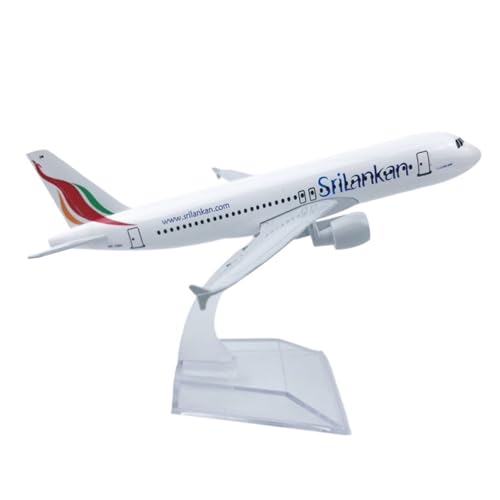 WJXNNON Für Flugzeugmodell Der A320-Serie, Fluggesellschaft, Replika Aus Metalllegierung, Druckguss, Spielzeug, Geschenk, 16 cm, Maßstab 1:400(A320SriLankan) von WJXNNON
