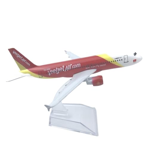 WJXNNON Für Flugzeugmodell Der A320-Serie, Fluggesellschaft, Replika Aus Metalllegierung, Druckguss, Spielzeug, Geschenk, 16 cm, Maßstab 1:400(A320VietJetAir) von WJXNNON