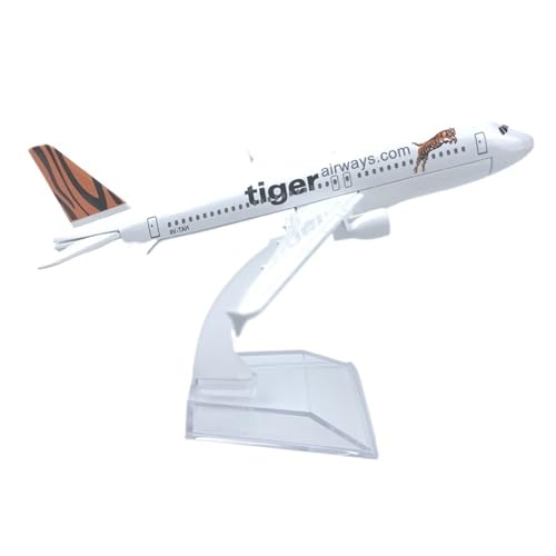 WJXNNON Für Flugzeugmodell Der A320-Serie, Fluggesellschaft, Replika Aus Metalllegierung, Druckguss, Spielzeug, Geschenk, 16 cm, Maßstab 1:400(A320tiger) von WJXNNON