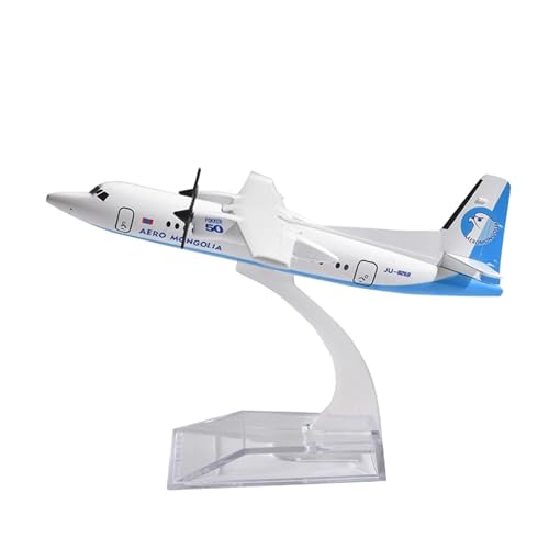 WJXNNON Für Fokker F50 Flugzeuge Diecast Metall 1/400 Skala Flugzeuge FK50 Flugzeug Modell(Mongolia F50) von WJXNNON
