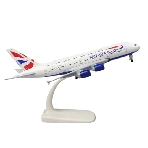 WJXNNON Für Frankreich British Airways Flugzeugmodell A380-Serie Modellflugzeug Spielzeug Legierung Metall Flugzeuge 20cm(A380 British) von WJXNNON
