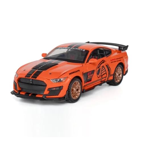 WJXNNON Für GT500 Sportwagen Legierung Automodell Dekorative Trendy Ornamente Druckguss Metall Sound Und Licht Sammlungen 1:32(Orange Color Box) von WJXNNON