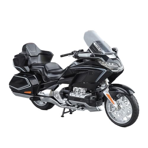 WJXNNON Für Honda Gold Wing GL800 Legierung Straße Motorrad Diecast Metall Freizeit Modell Sound Licht Kinder Spielzeug Geschenk 1:11(Black Retail Box) von WJXNNON