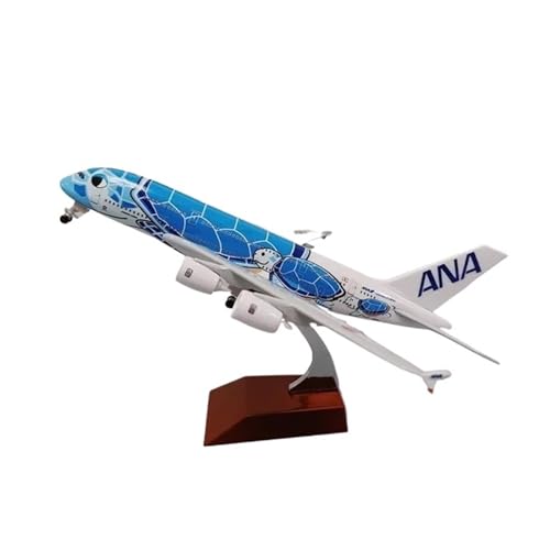 WJXNNON Für Japan ANA Airlines A380 Flugzeugmodell Spielzeug Grün Cartoon Meeresschildkröte Metalllegierung Druckgussflugzeug 20cm(Blue) von WJXNNON