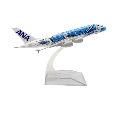 WJXNNON Für JapanAll Nippon Airways A380 Legierungsflugzeug-Modell-Ornament-Kollektion 16cm(380turtleblue) von WJXNNON