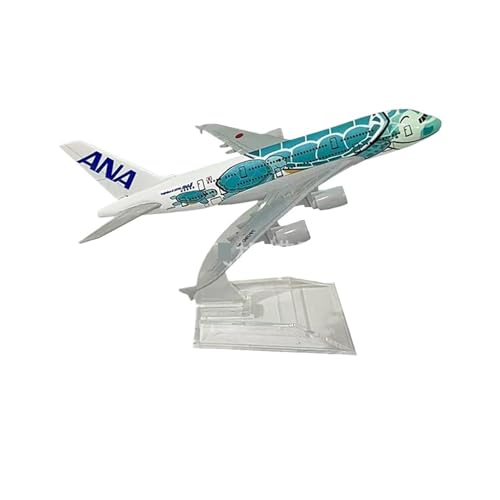 WJXNNON Für JapanAll Nippon Airways A380 Legierungsflugzeug-Modell-Ornament-Kollektion 16cm(380turtlegreen) von WJXNNON