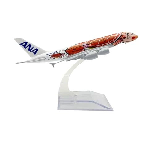 WJXNNON Für JapanAll Nippon Airways A380 Legierungsflugzeug-Modell-Ornament-Kollektion 16cm(380turtleorange) von WJXNNON