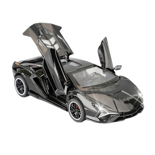 WJXNNON Für Lambo Legierung Super Auto Modell Sound Licht Kollektive Miniatur Kinder Junge Diecast Spielzeug Fahrzeug 1:32(Black) von WJXNNON